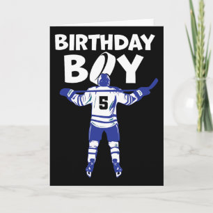 Carte Garçon de 5 ans hockey sur glace Anniversaire 5 an