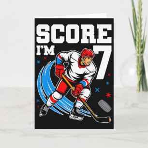 Carte Garçon de 7 ans pour l'anniversaire de hockey sur
