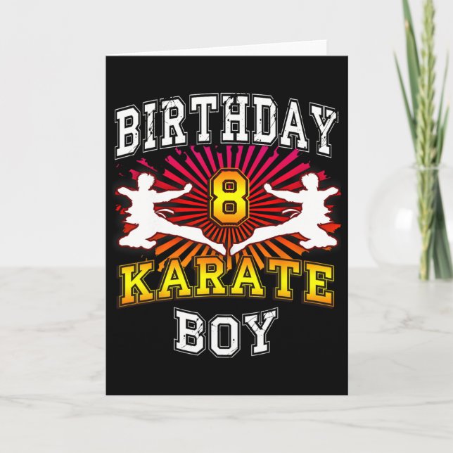 Carte Garçon de 8 ans - Karaté Enfant de 8 ans  (Devant)