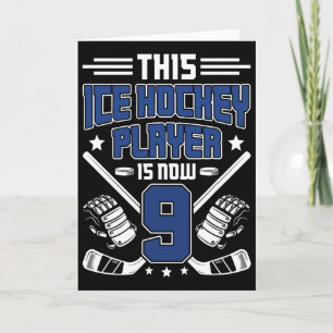 Carte Garçon de 9 ans pour anniversaire hockey sur glace