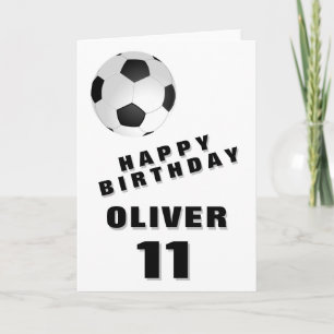 Carte Garçon de ballon de football de soccer Joyeux Anni