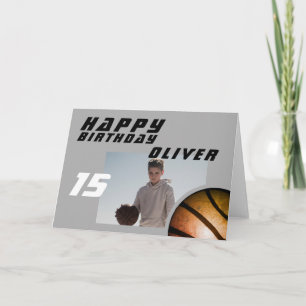 Carte Garçon de basketball Photo Joyeux Anniversaire