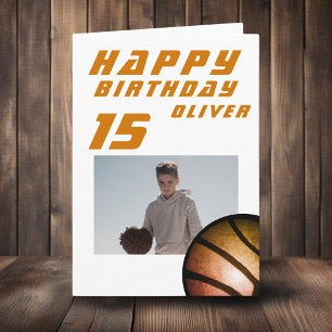 Carte Garçon de basketball Photo Joyeux Anniversaire 