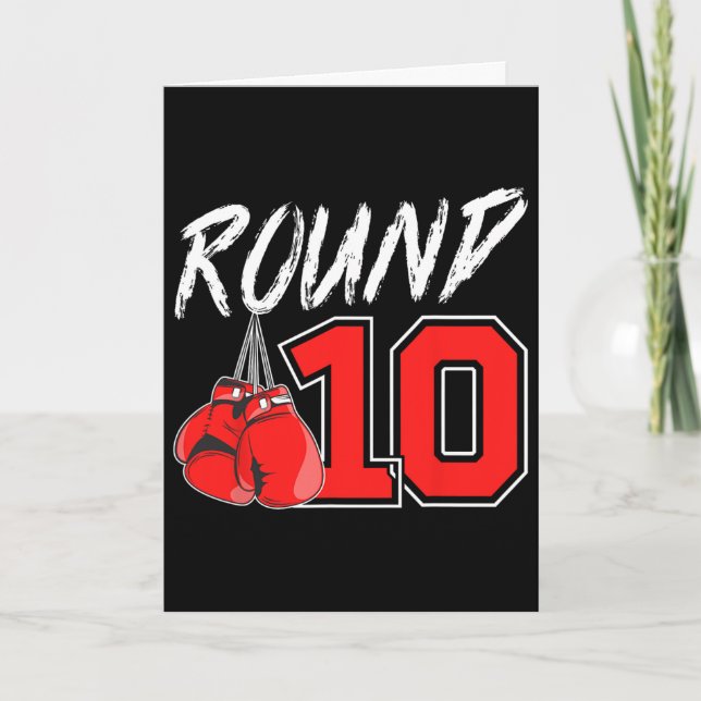 Carte Garçon de boxe pour 10 ans Anniversaire de Boxeur  (Devant)