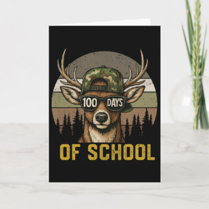 Carte Garçon de chasse de cerf de 100 jours d'école Camo
