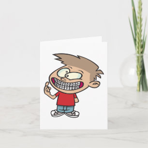 Carte Garçon de dessin animé drôle avec un sourire et de
