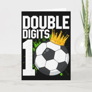 Carte Garçon de football Anniversaire 10 ans Double Chif