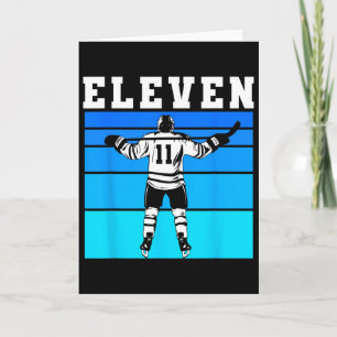 Carte Garçon de hockey 11e anniversaire Onze Hockey sur