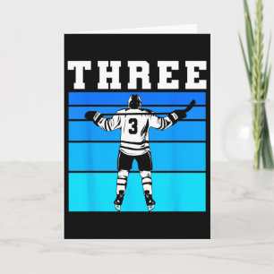 Carte Garçon de hockey 3e anniversaire Trois anniversair