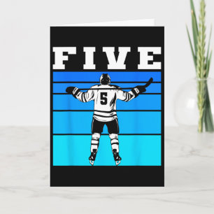 Carte Garçon de hockey 5e anniversaire Cinq anniversaire