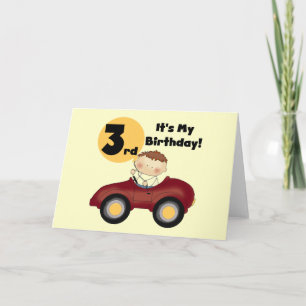 Carte Garçon en voiture rouge 3e anniversaire T-shirts e
