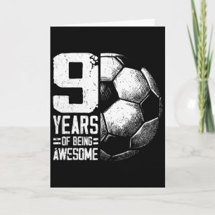 Carte Garçon Fille Footballeur 9 Ans Anniversaire 9 Ans