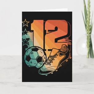 Carte Garçon joueur de football 12 ans pour anniversaire