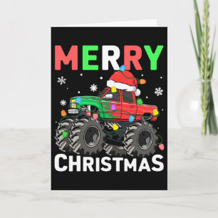 Carte Garçon Joyeux Noël Monster Truck Chapeau de Père N