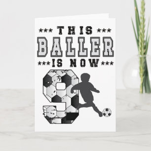 Carte Garçon pour anniversaire 9 ans footballeur Neuf an