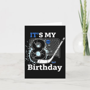 Carte Garçon pour fête d'anniversaire de 8 ans de hockey