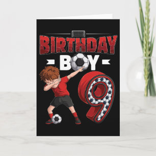 Carte Garçon qui fait le dab 9 ans joueur de football 9è