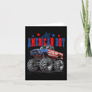 Carte Garçon tout américain Monster Truck Patriotique Am