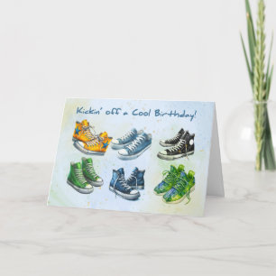 Carte Garçon Tween ou Ado Anniversaire Cool Colorful Bas