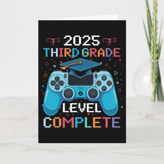 Carte Garçon vidéaste diplômé de niveau 3e année (Devant)