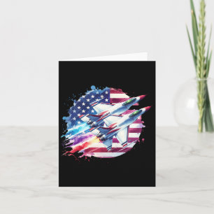 Carte Garçons 4 juillet Américain Drapeau Usa Avion De C