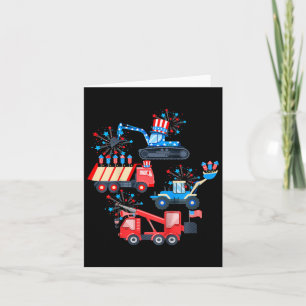 Carte Garçons 4 juillet Véhicule de construction de cami