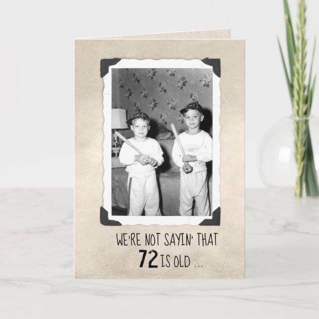 Carte Garçons avec battes de baseball 72e anniversaire  (Devant)