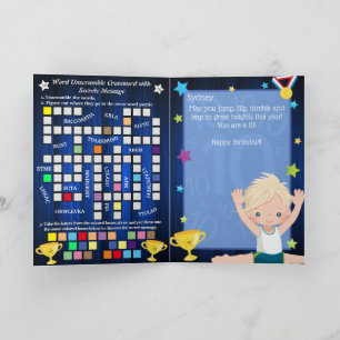 Carte Garçons Blonds Gymnastique Message Secret Annivers