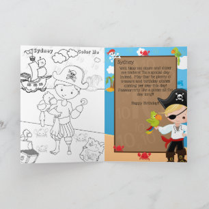 Carte Garçons Blonds Pirate Capitaine Colorie Moi Joyeux