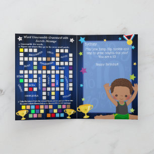 Carte Garçons Bruns Drôle Message Secret Gymnastique Ann