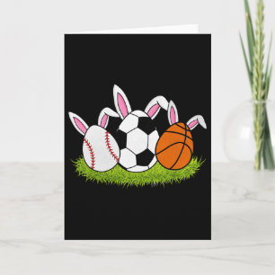 Carte Garçons de Pâques Vendent Lapins de Football Sport