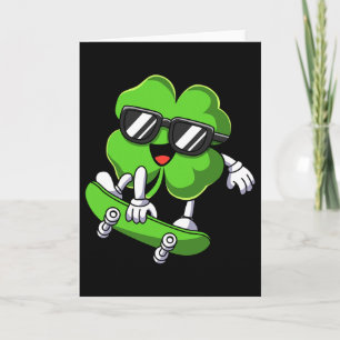 Carte Garçons de skateboard drôle de Shamrock de la Sain