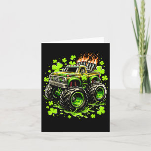 Carte Garçons Enfants Monster Camion Vert Trèfle St Patr
