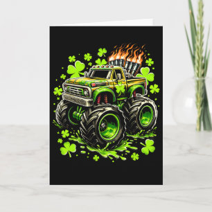 Carte Garçons Enfants Monstre Camion Vert Shamrock St Pa