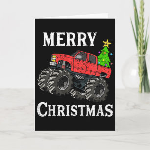 Carte Garçons Enfants Noël Monster Truck Enfants Joyeux 