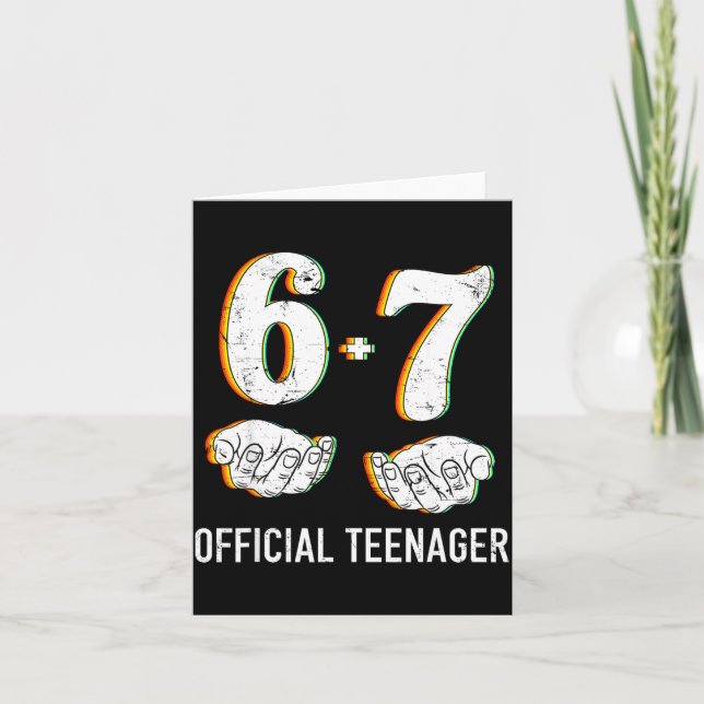 Carte Garçons Filles Adolescent de 6+7 Ans 13ème Anniver (Devant)