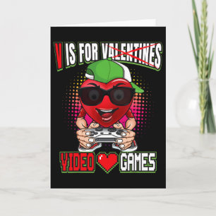 Carte Garçons gamers Saint-Valentin V est pour jeu vidéo