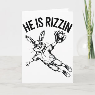 Carte Garçons Il Est Ressuscité Lapin Visage Lunettes de