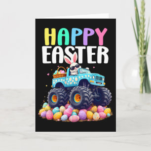Carte Garçons Joyeuses Pâques Monster Truck Œufs de Pâqu