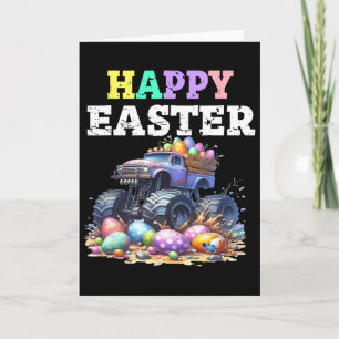 Carte Garçons Joyeuses Pâques Monster Truck Œufs de Pâqu