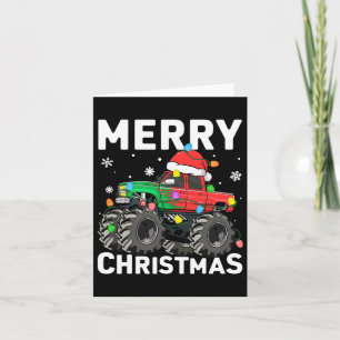 Carte Garçons Joyeux Monster Camion Santa Hat Toddl
