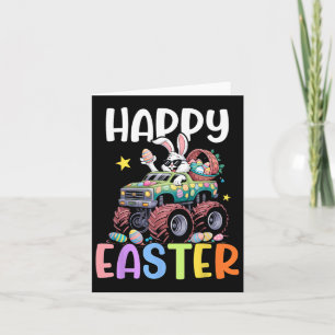 Carte Garçons Joyeux Monstre de Pâques Camion OEufs de P