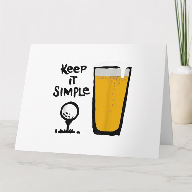 Carte Garde C'est Simples Golf Bière Drôle (Devant)