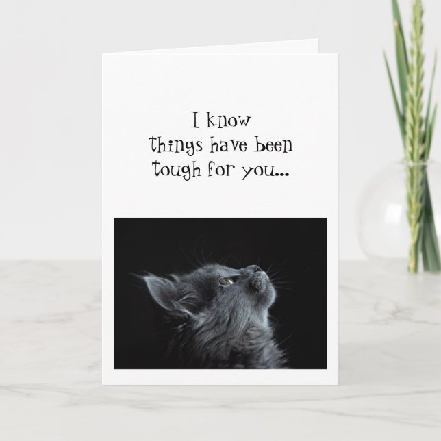 Carte Garde les yeux levés vers Dieu Encouragement  Chat (Devant)