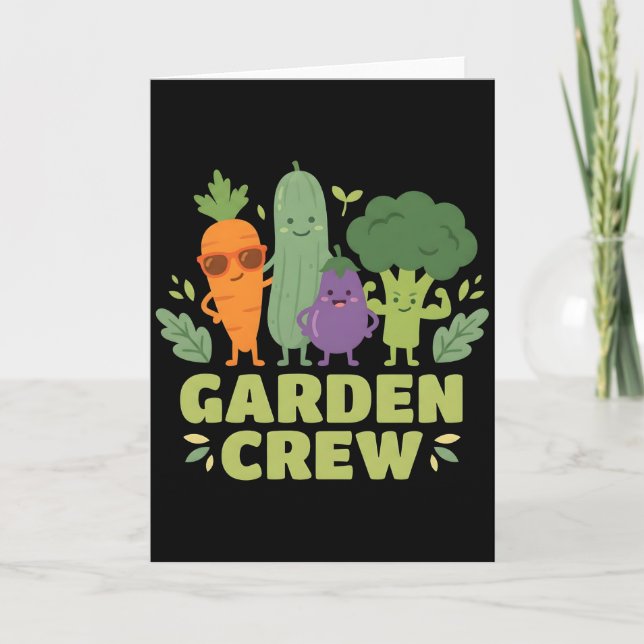 Carte Garden Crew Vegetable Characters funny (Devant)