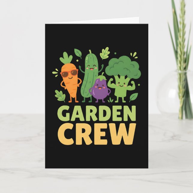 Carte Garden Crew Vegetable Characters funny (Devant)