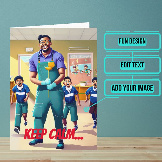 Carte Garder calme Janitor gardien Anniversaire (This fun card is specifically for the custodian friend in your life.)