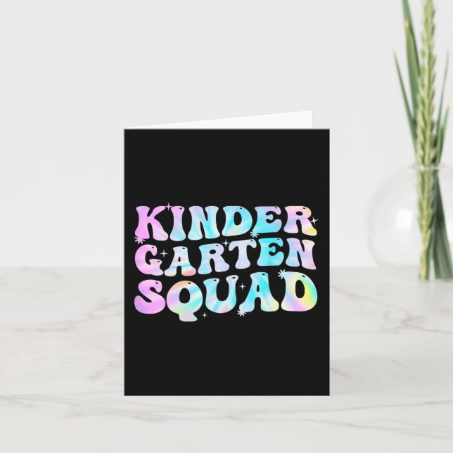 Carte Gardergarten Squad Enseignants enfants Tie Dye Ret (Devant)