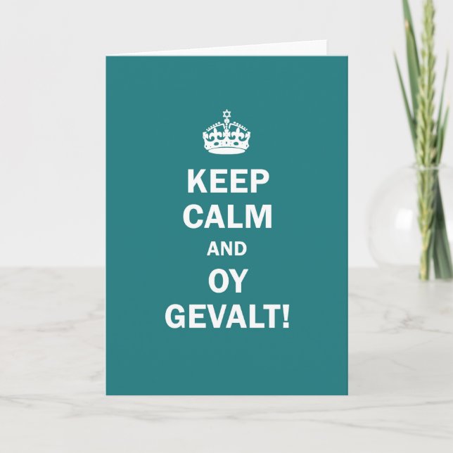 Carte "Gardez le calme et Oy Gevalt !" (Devant)
