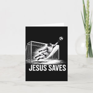Carte Gardien de but de football Jésus sauve chrétien So